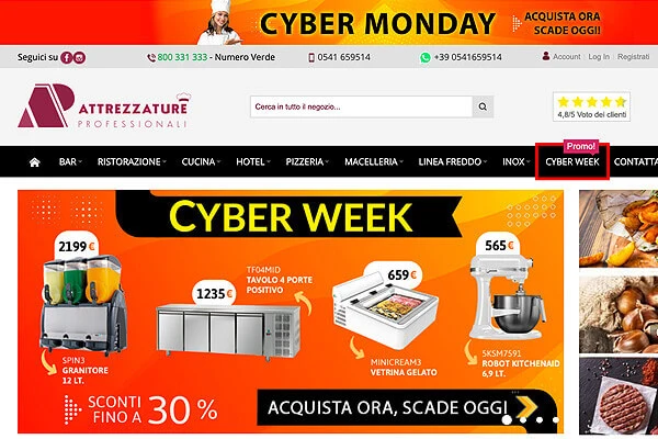 ATTREZZATURE PROFESSIONALI - Diseño de banners y otros assets Black Friday para Web